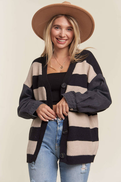 Denim Sleeve Cardi