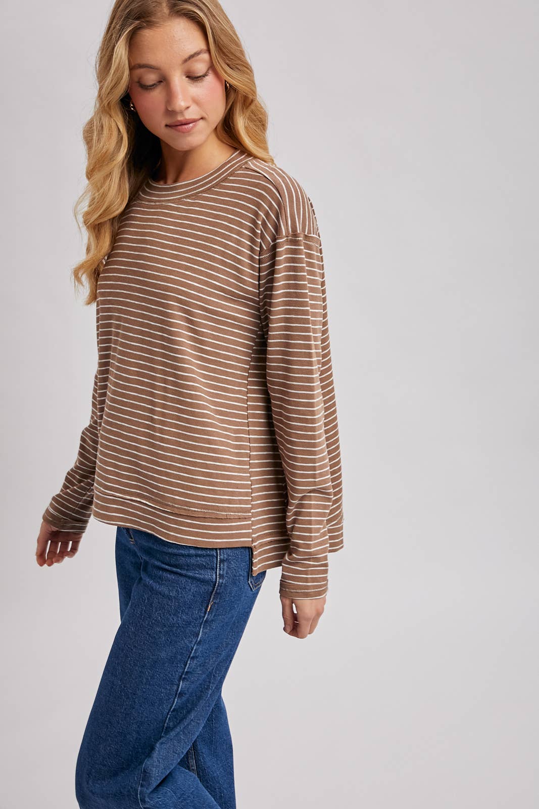 Striped Slouchy Crew