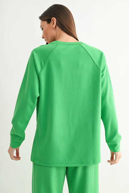Luxe Sand Wash Rib Raglan Tee