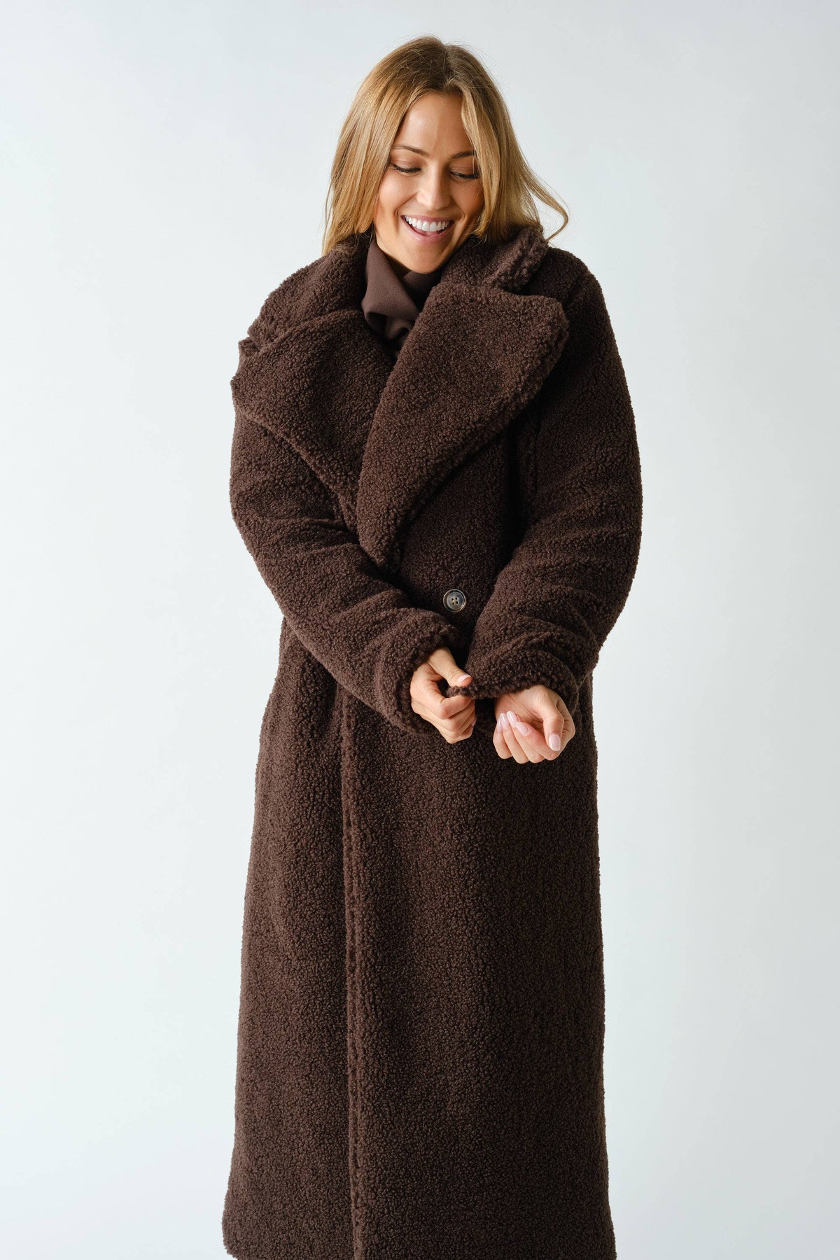 Sherpa Longline Double-Breasted Coat