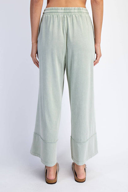 Mineral Washed Wide Leg Pant