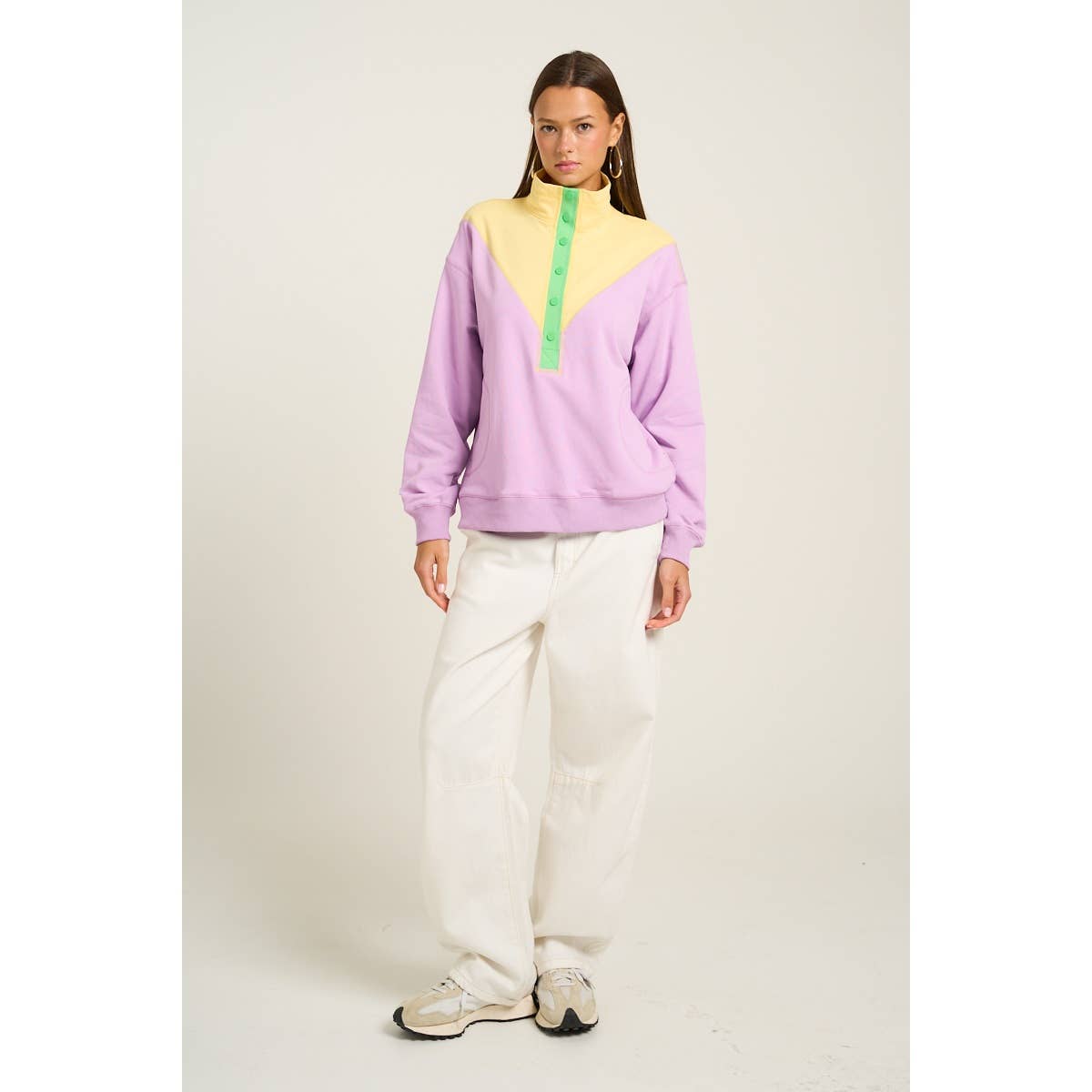 Bold Color Block Button Up
