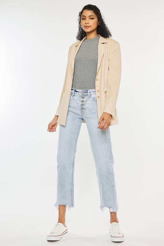 High Rise Slim Straight Jeans