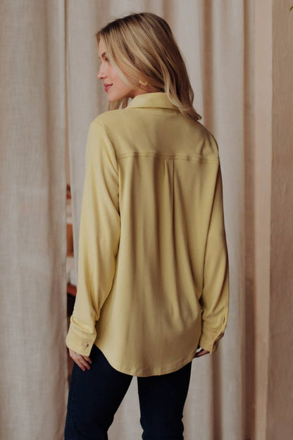 Light Yellow Super Soft Button Up