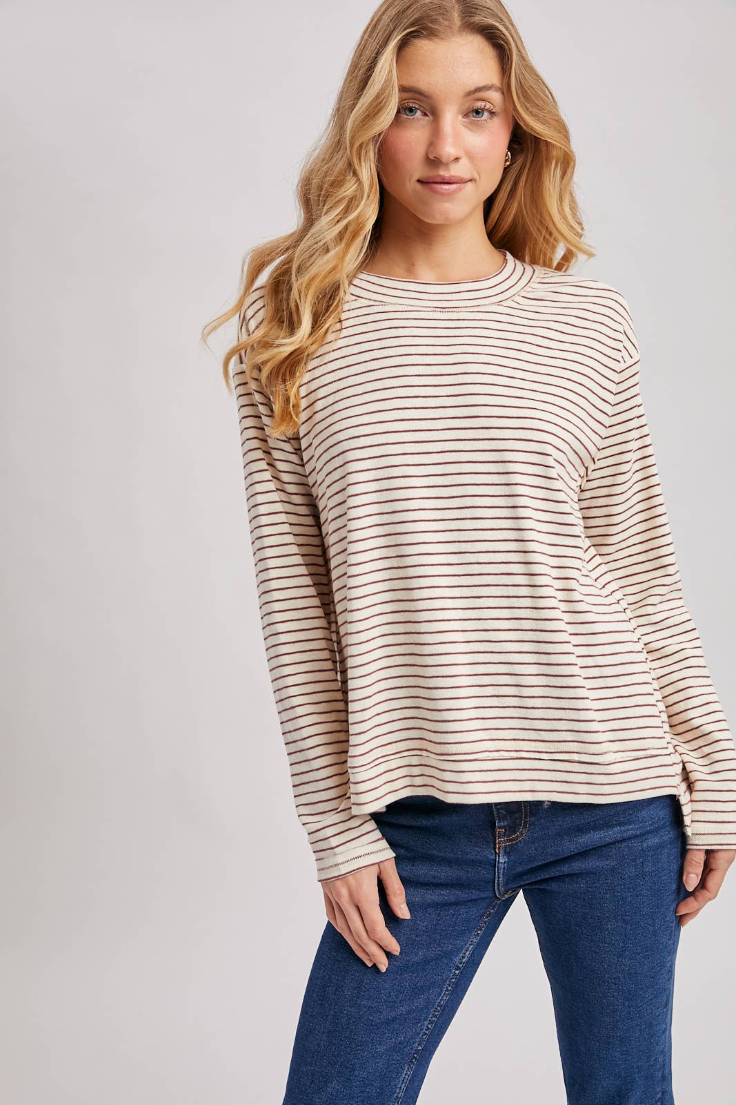 Striped Slouchy Crew