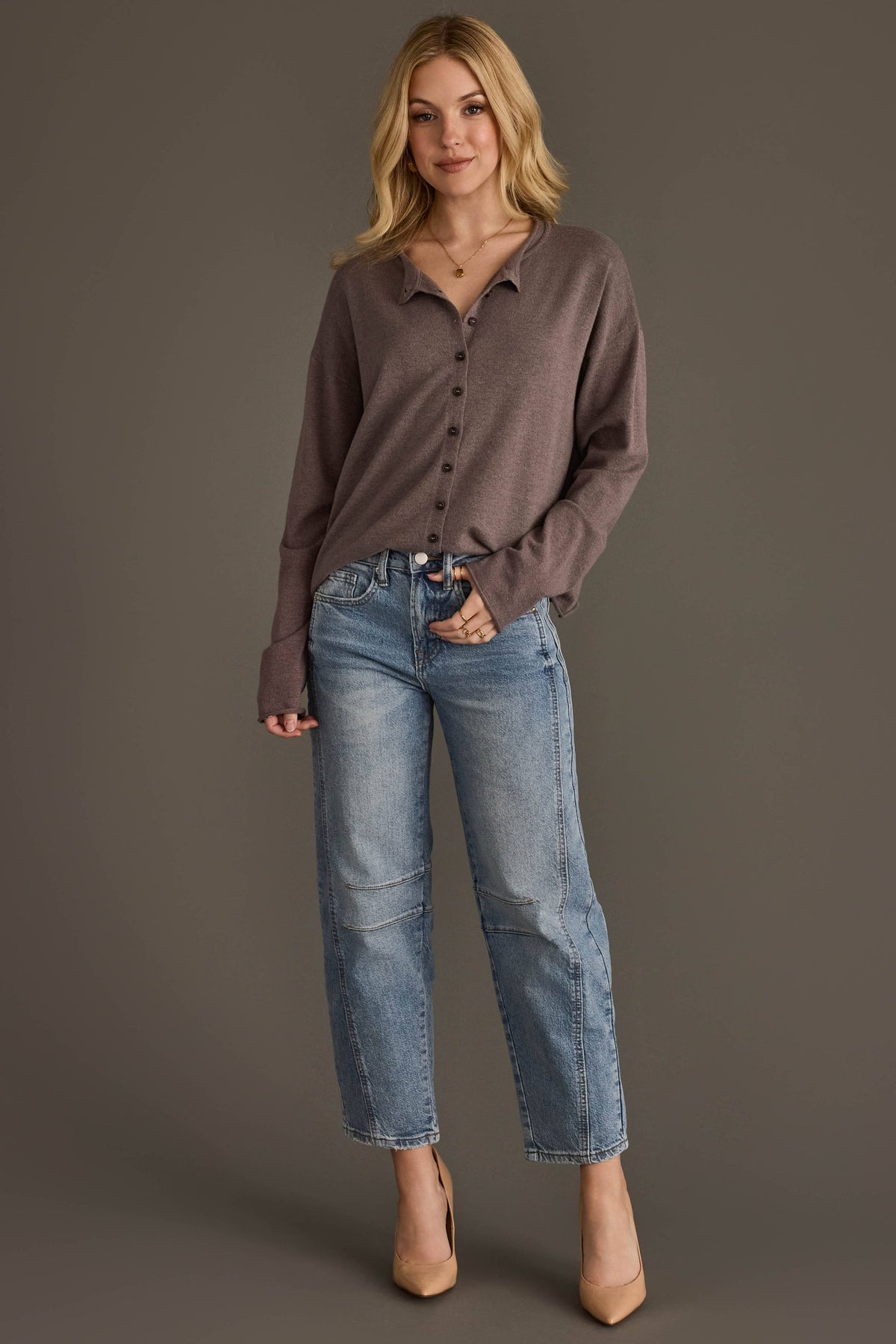 Dk. Gray Button Up Cardigan