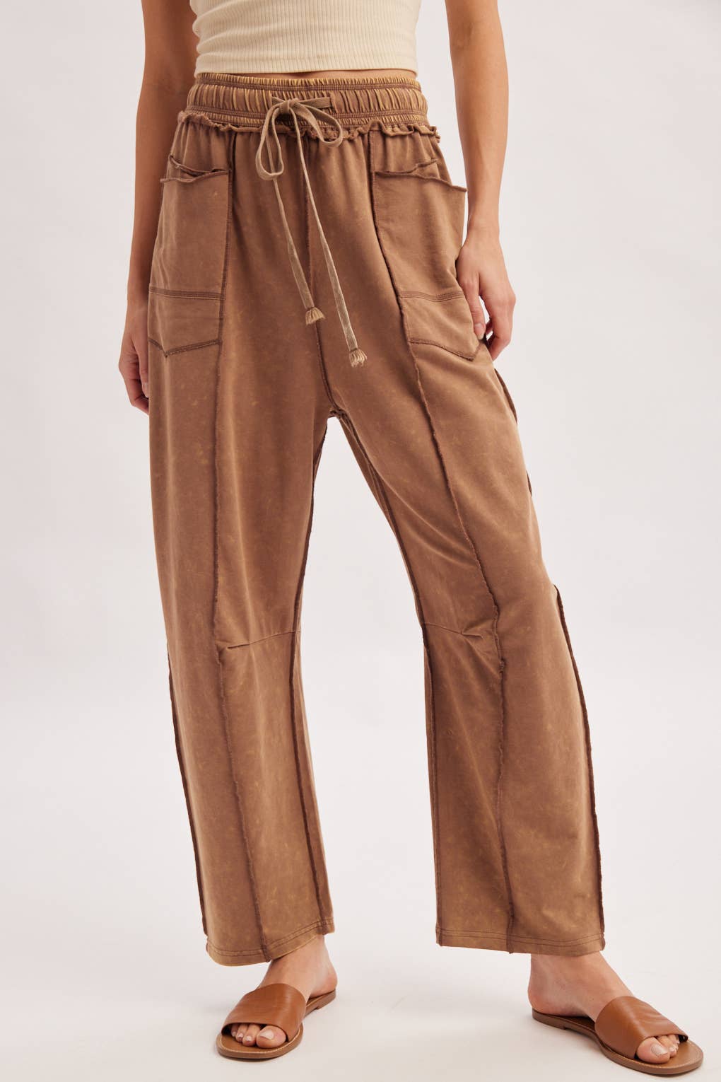 Washed Out Barrel Pants