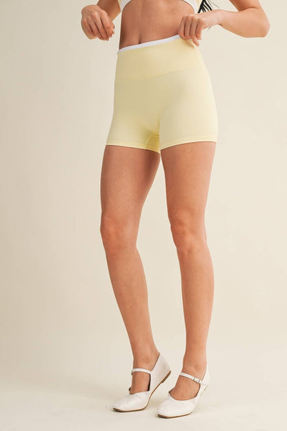 Contrast Binding Biker Shorts