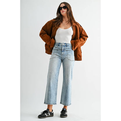 High Rise Straight Crop Jeans