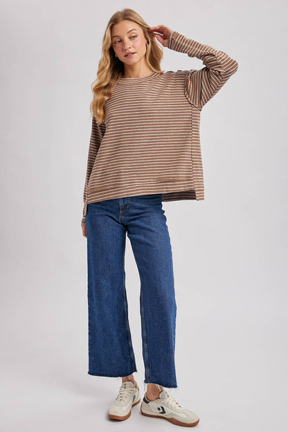 Striped Slouchy Crew