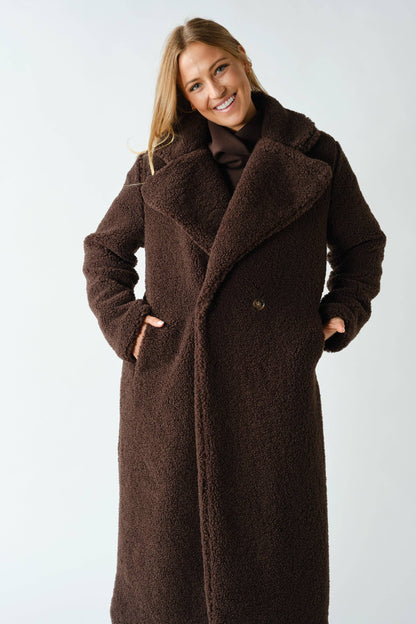 Sherpa Longline Double-Breasted Coat