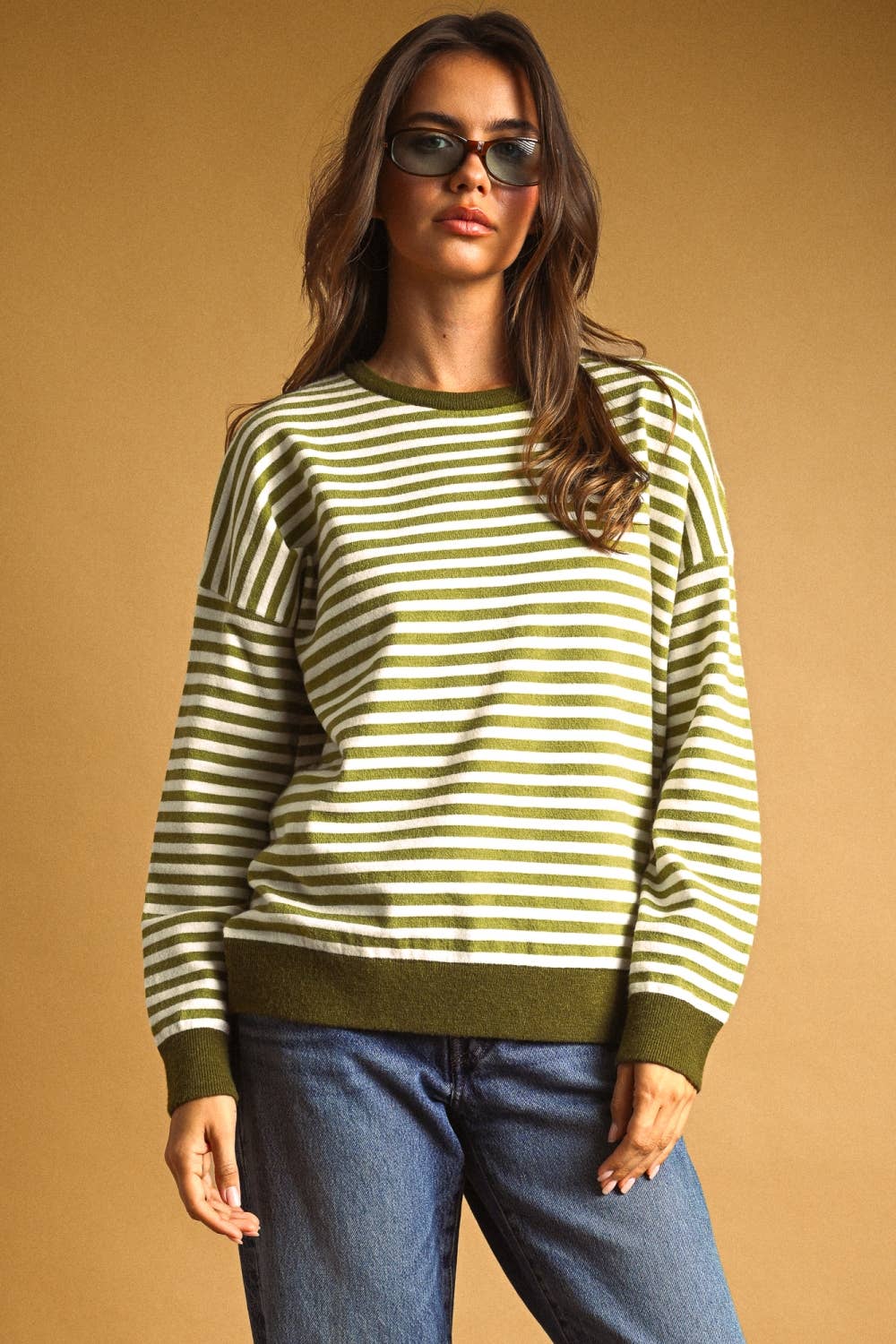 Striped Contrast Top