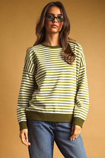 Striped Contrast Top
