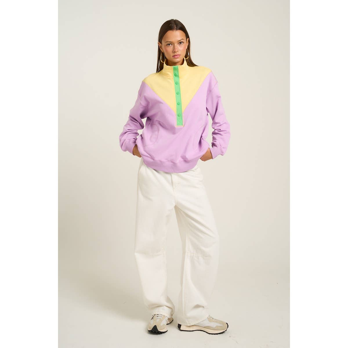 Bold Color Block Button Up