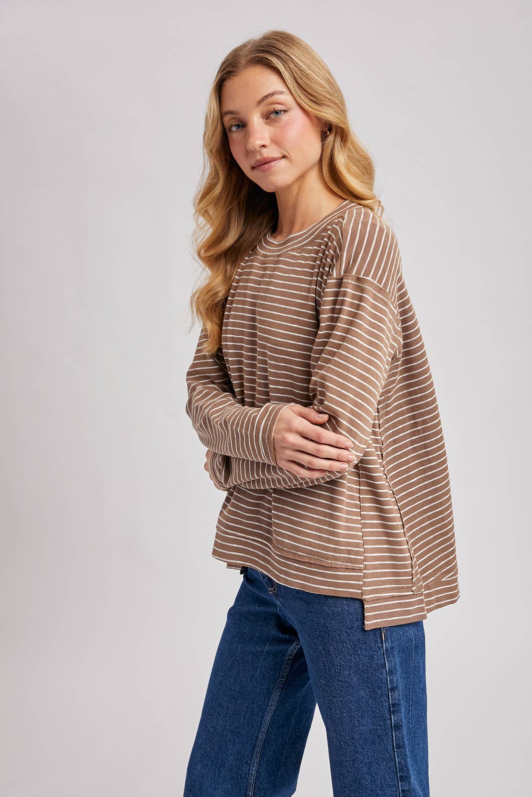 Striped Slouchy Crew
