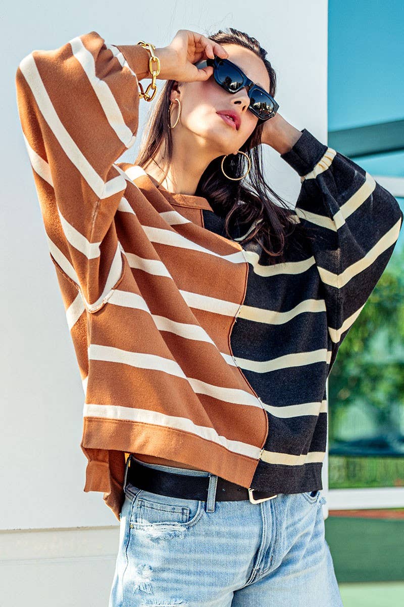 Two Tone Stripe Top