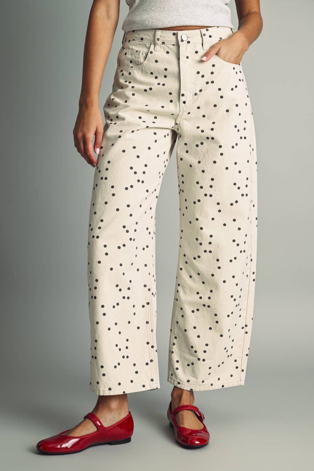 Polka Dot Barrel Pants