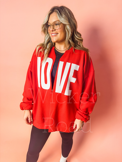 LOVE Red Cardigan