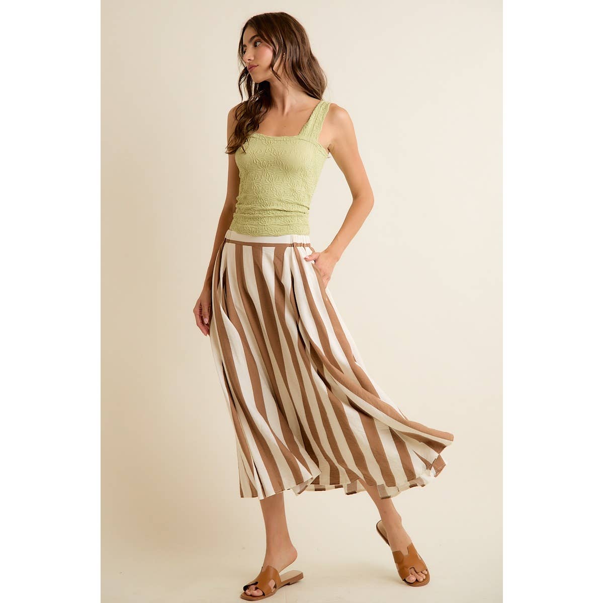 Striped Midi Skirt