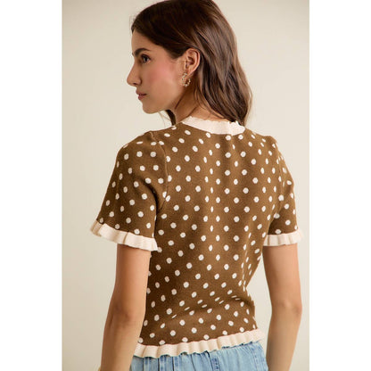 Polka Dot Ruffle Top