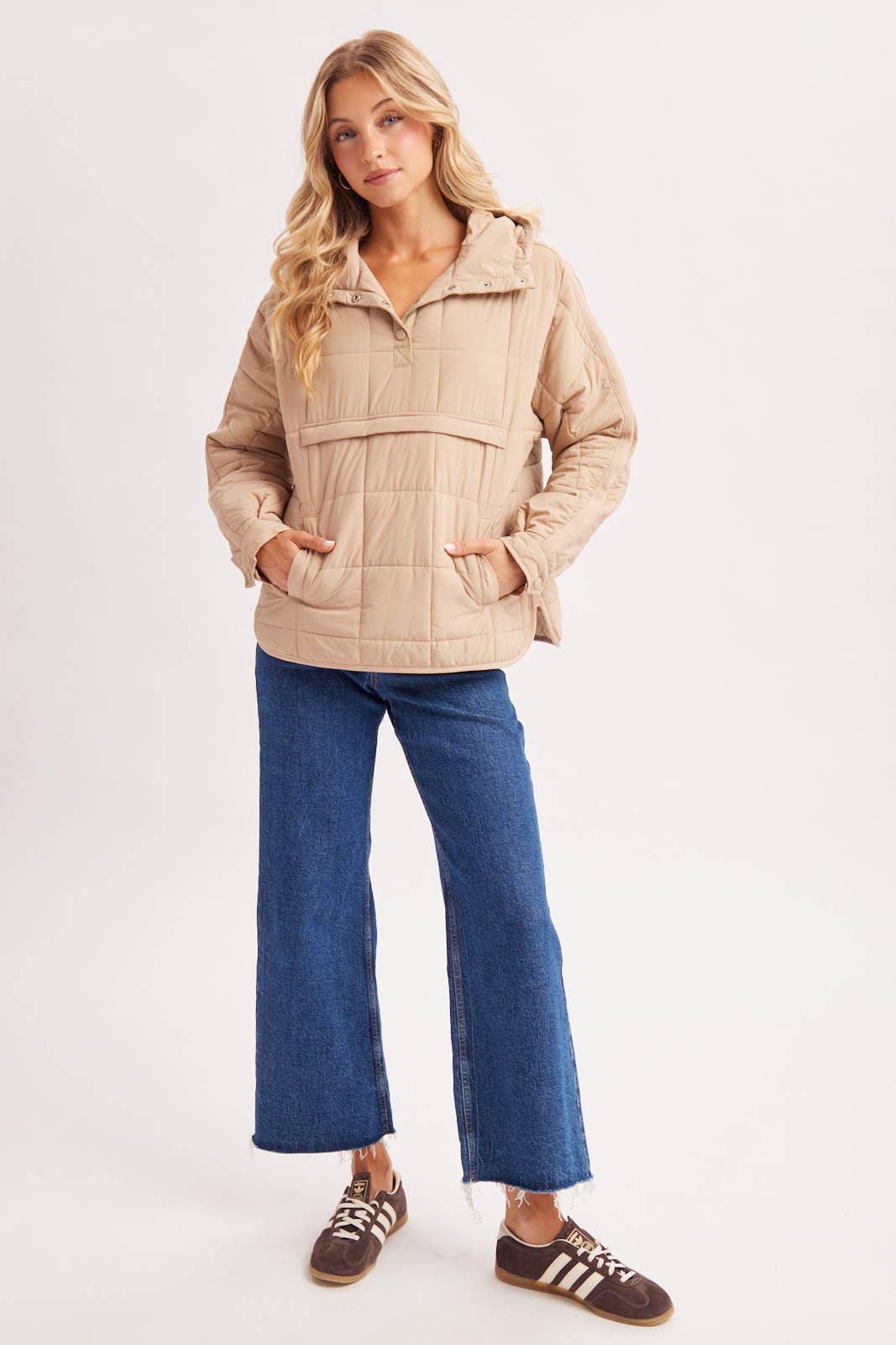 Quilted Hooded Pullover