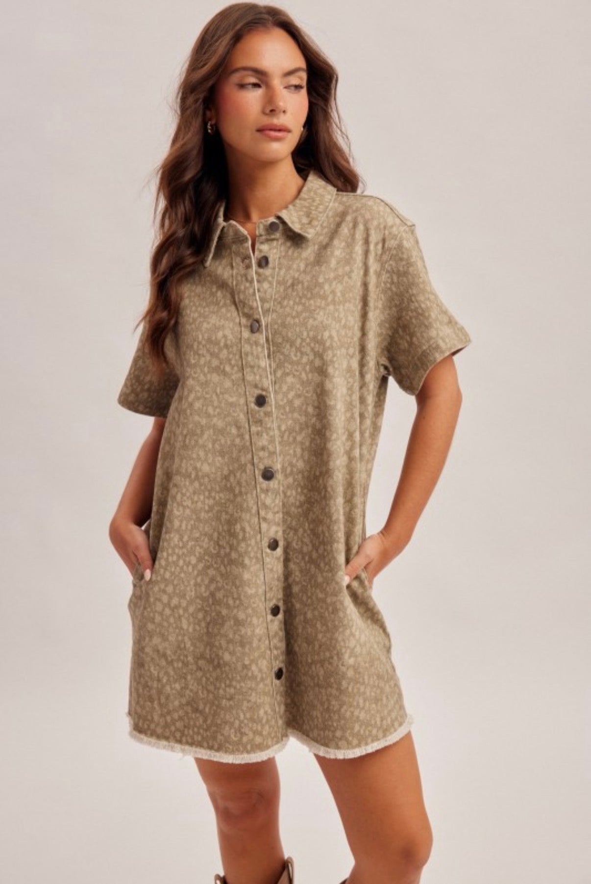 Leopard Denim Dress