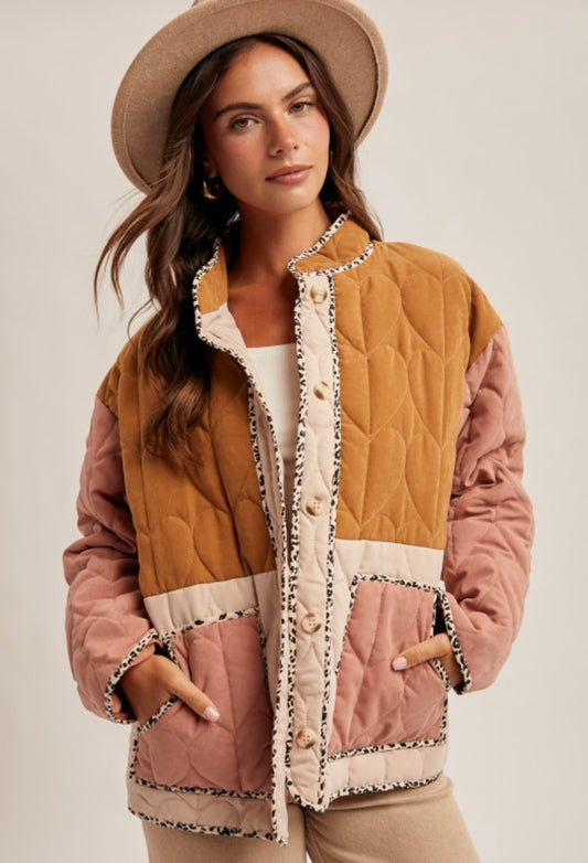 Quilted Button Jacket