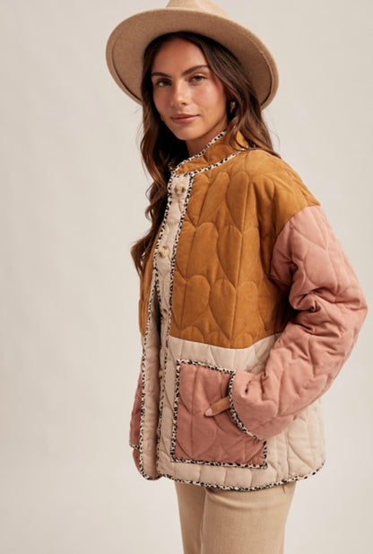 Quilted Button Jacket