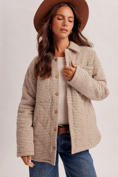 Checker Puffer Coat