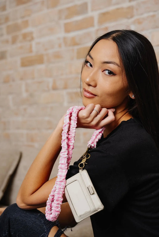 Pink Gingham Lanyard