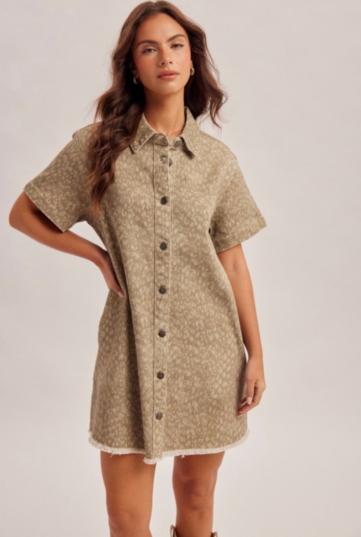 Leopard Denim Dress