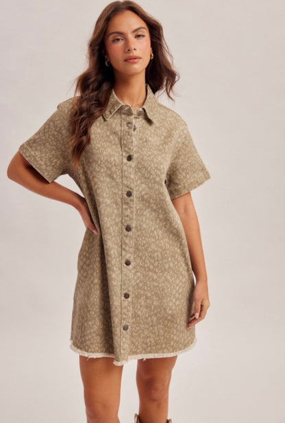 Leopard Denim Dress
