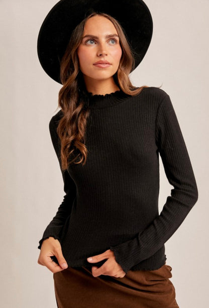 Rib Long Sleeve Black