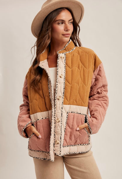 Quilted Button Jacket