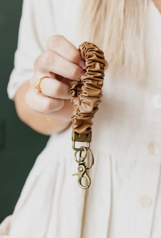 Brown Leather Keychain