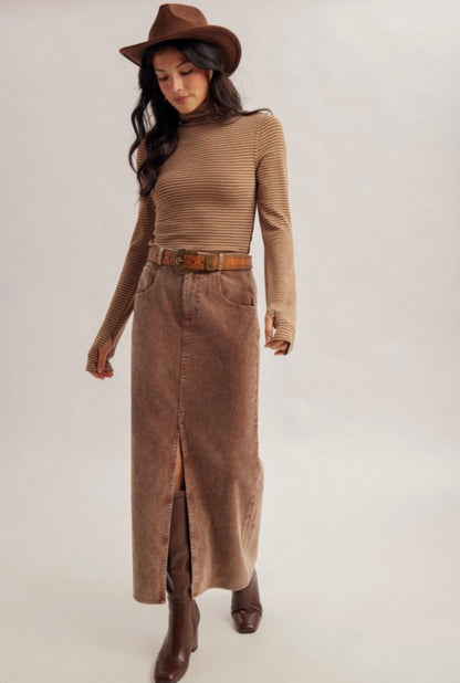 Stripe Turtleneck Mocha