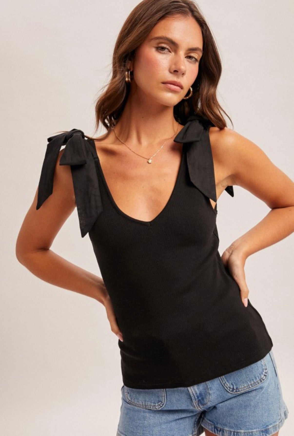 Bow Tie Ribbed Tank