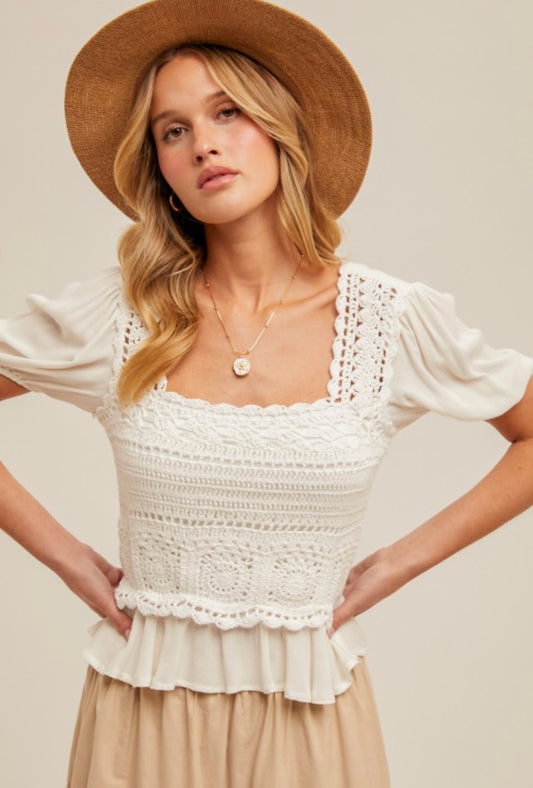 Crochet Square Neck