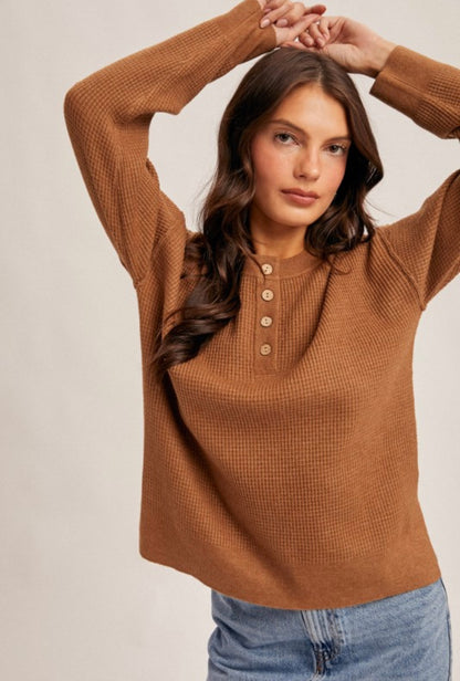 Waffle Sweater Brown