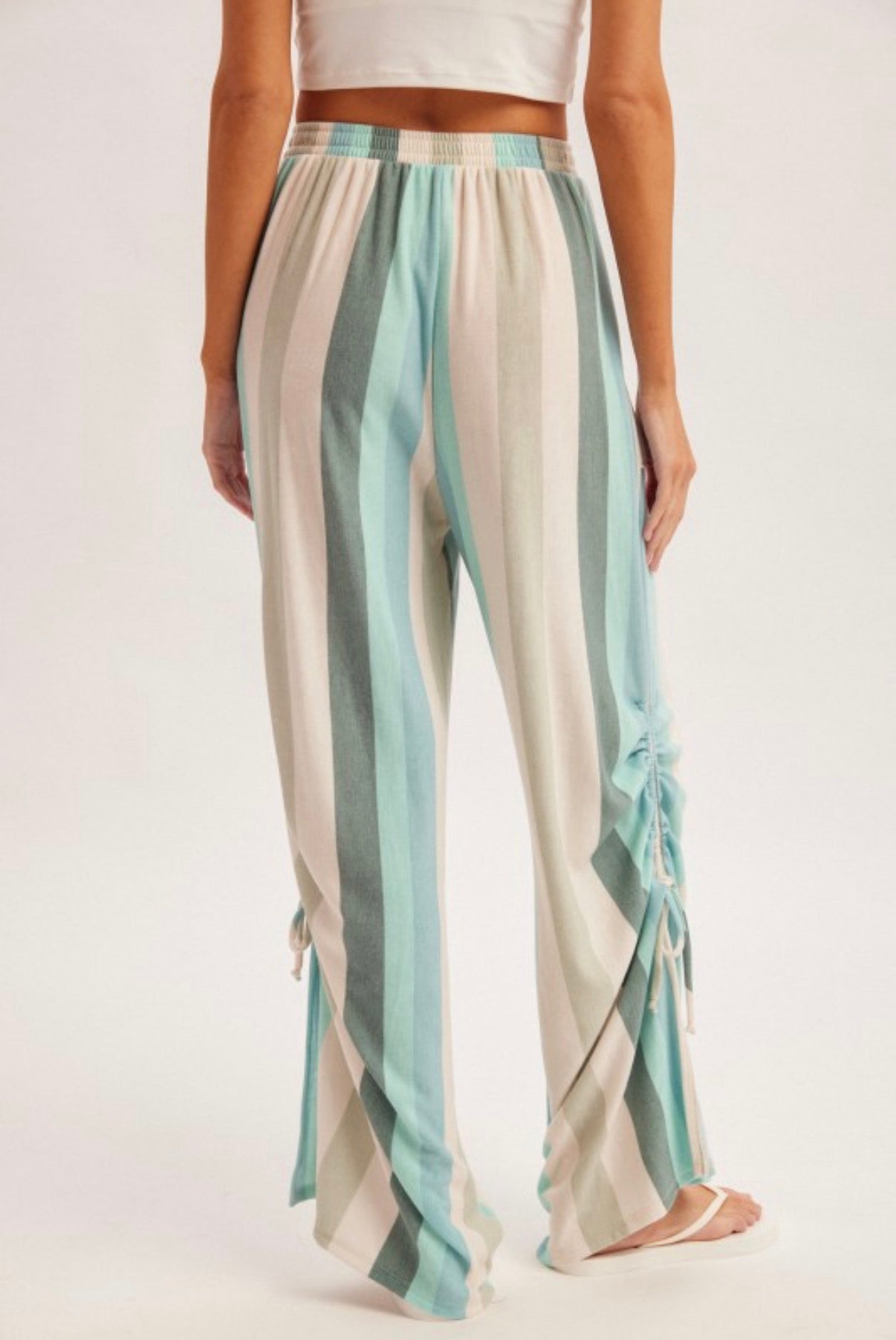 Striped Ruched Pants