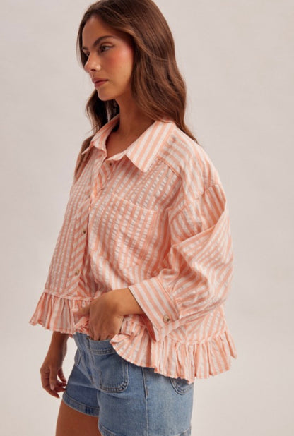 Frill Button Down Top