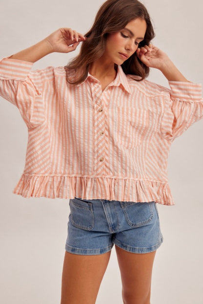 Frill Button Down Top