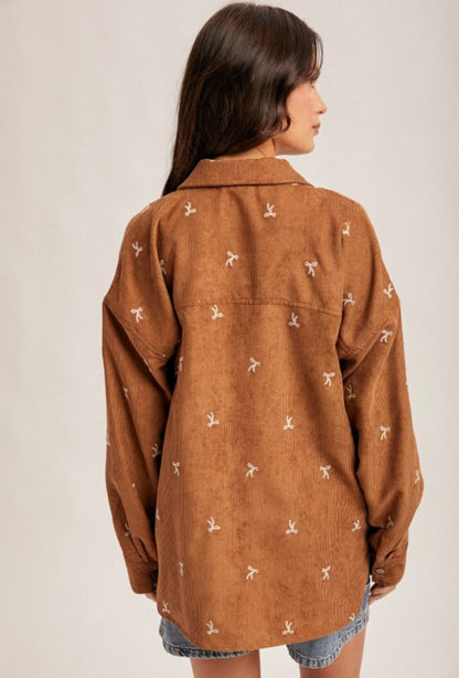 Bow Button Down Brown