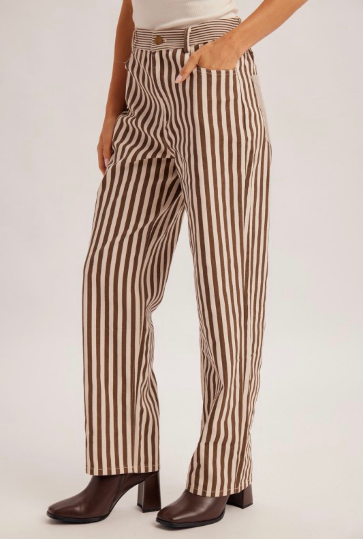 Mixed Wide Leg Pants