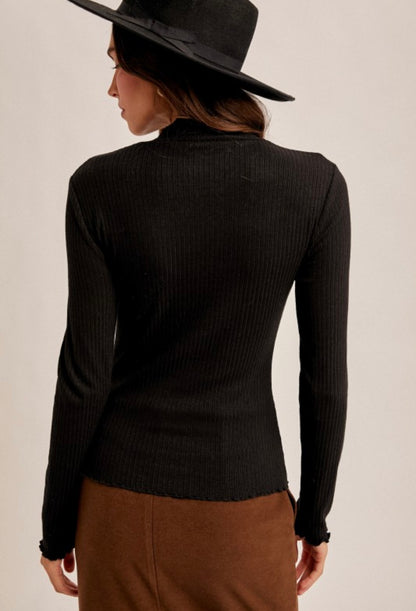 Rib Long Sleeve Black