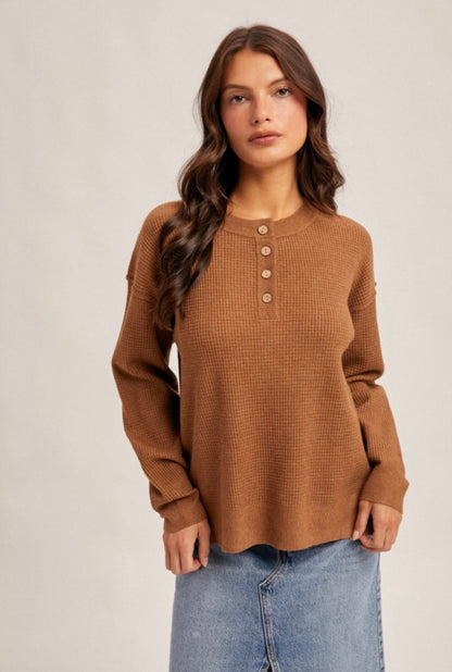Waffle Sweater Brown