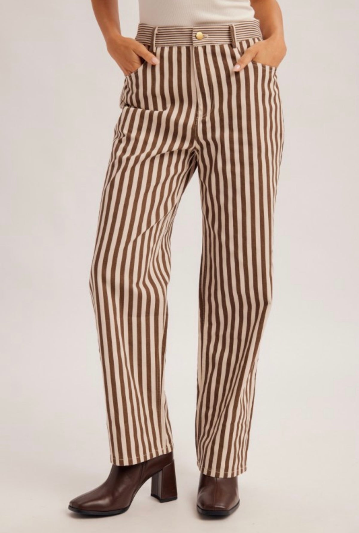 Mixed Wide Leg Pants