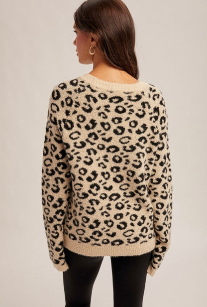 Fuzzy Leopard Sweater
