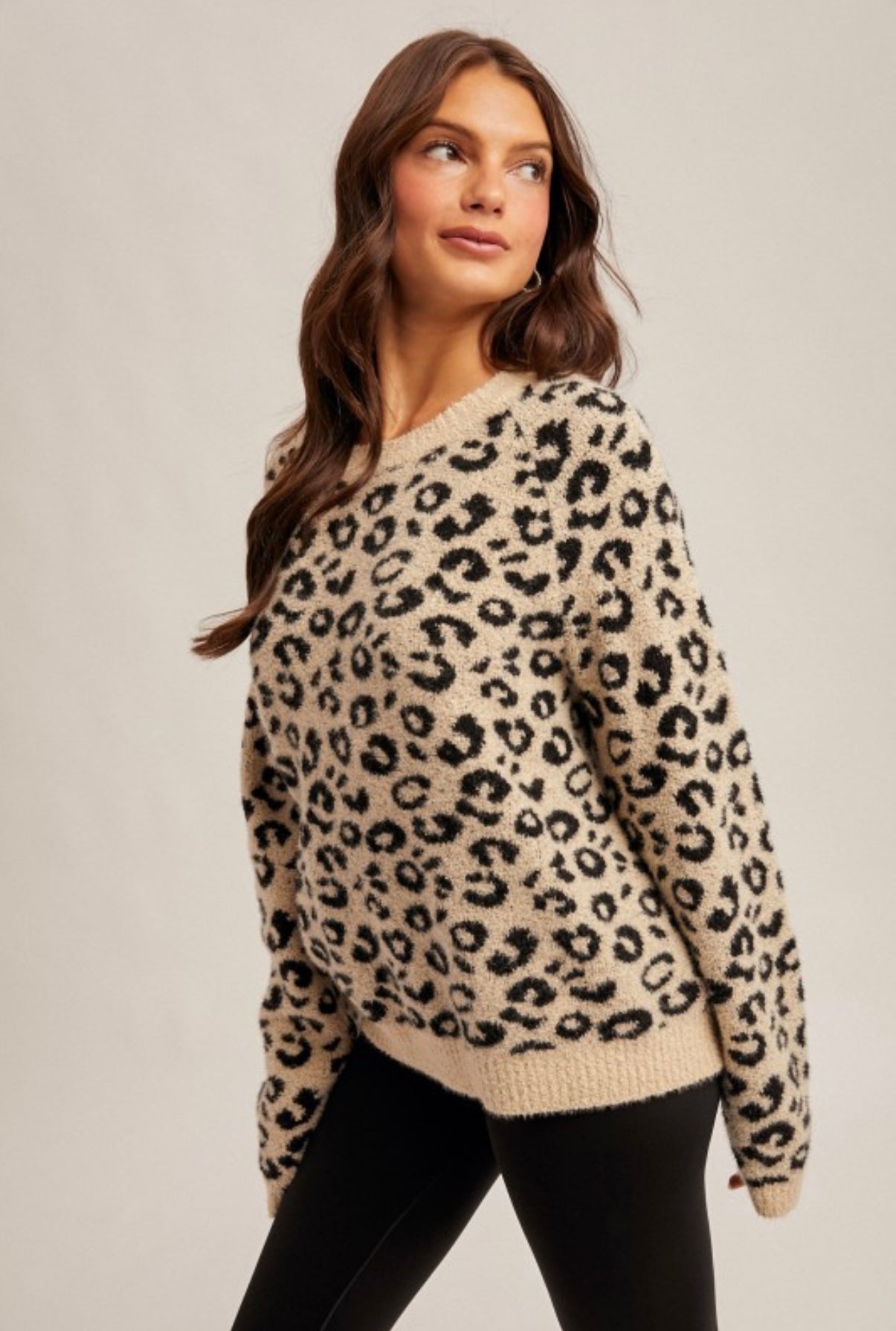 Fuzzy Leopard Sweater