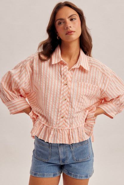 Frill Button Down Top